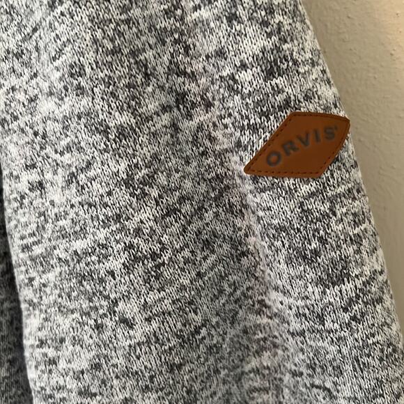 Orvis Men's Sherpa-Lined 1/4-Zip Pullover Sweater Heather Gray Size M - Picture 3 of 11